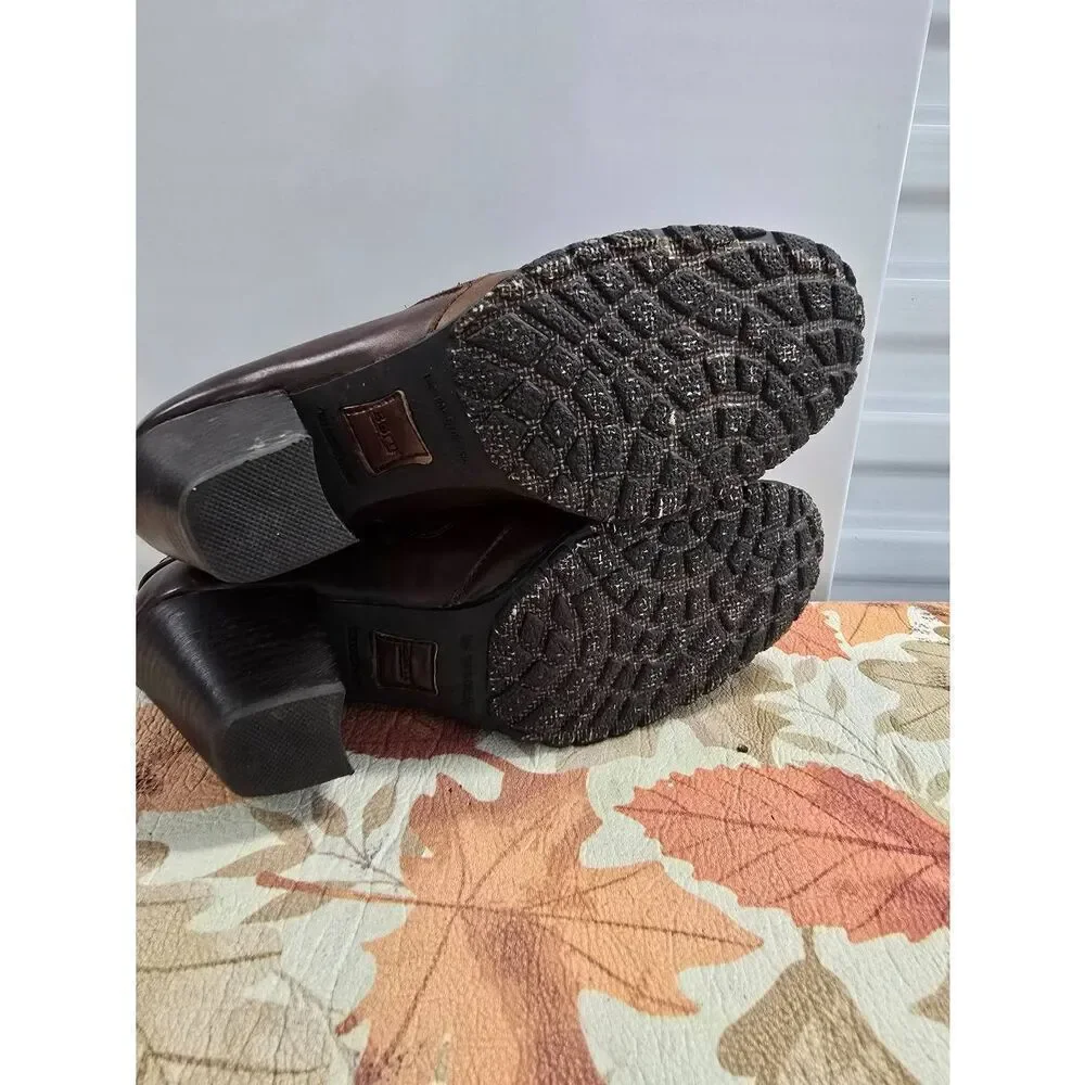 Born Carteret Ankle Bootie Heels W62501 Brown Leather Zip Women’s Size 10